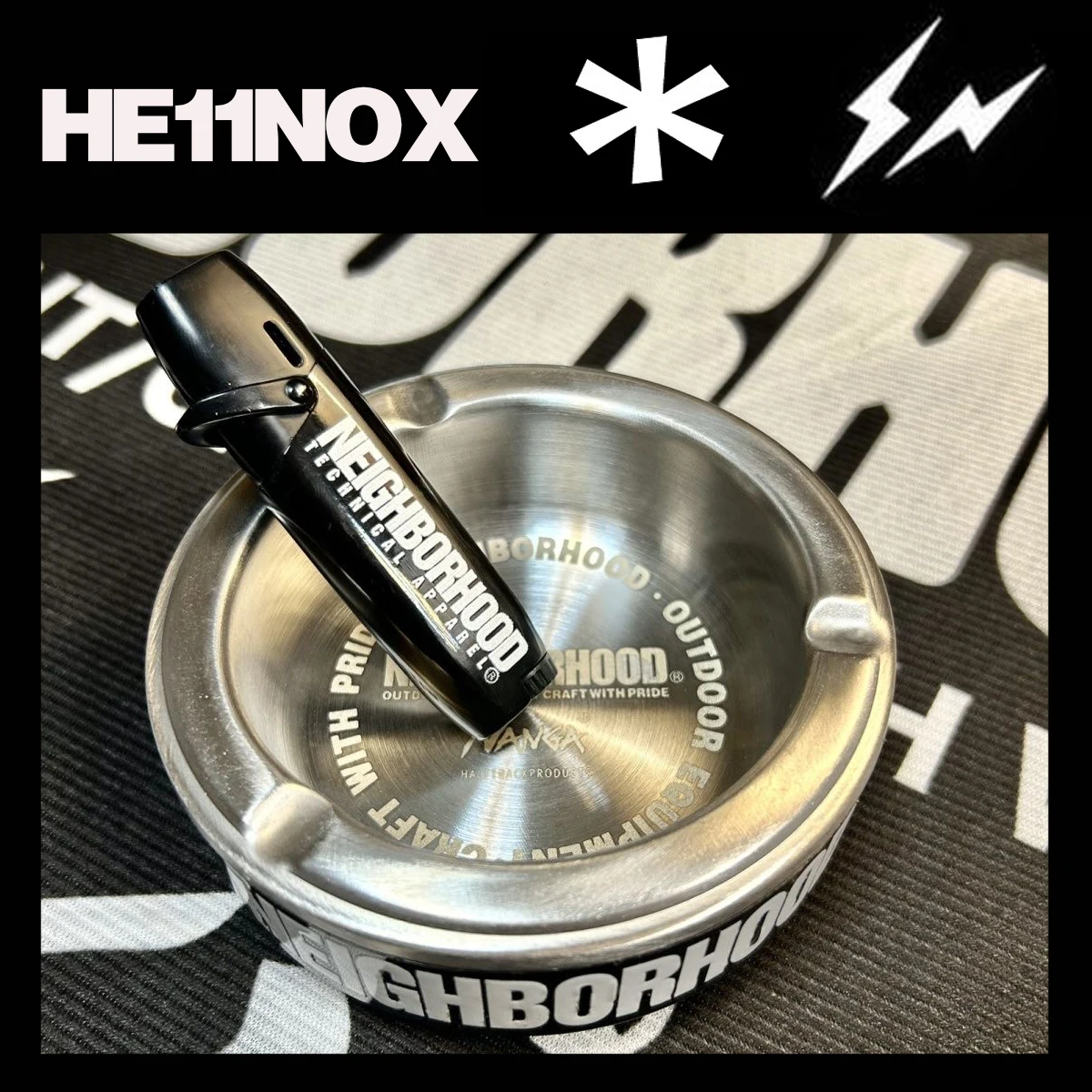 NBHD popular black double-layer stainless steel ashtray