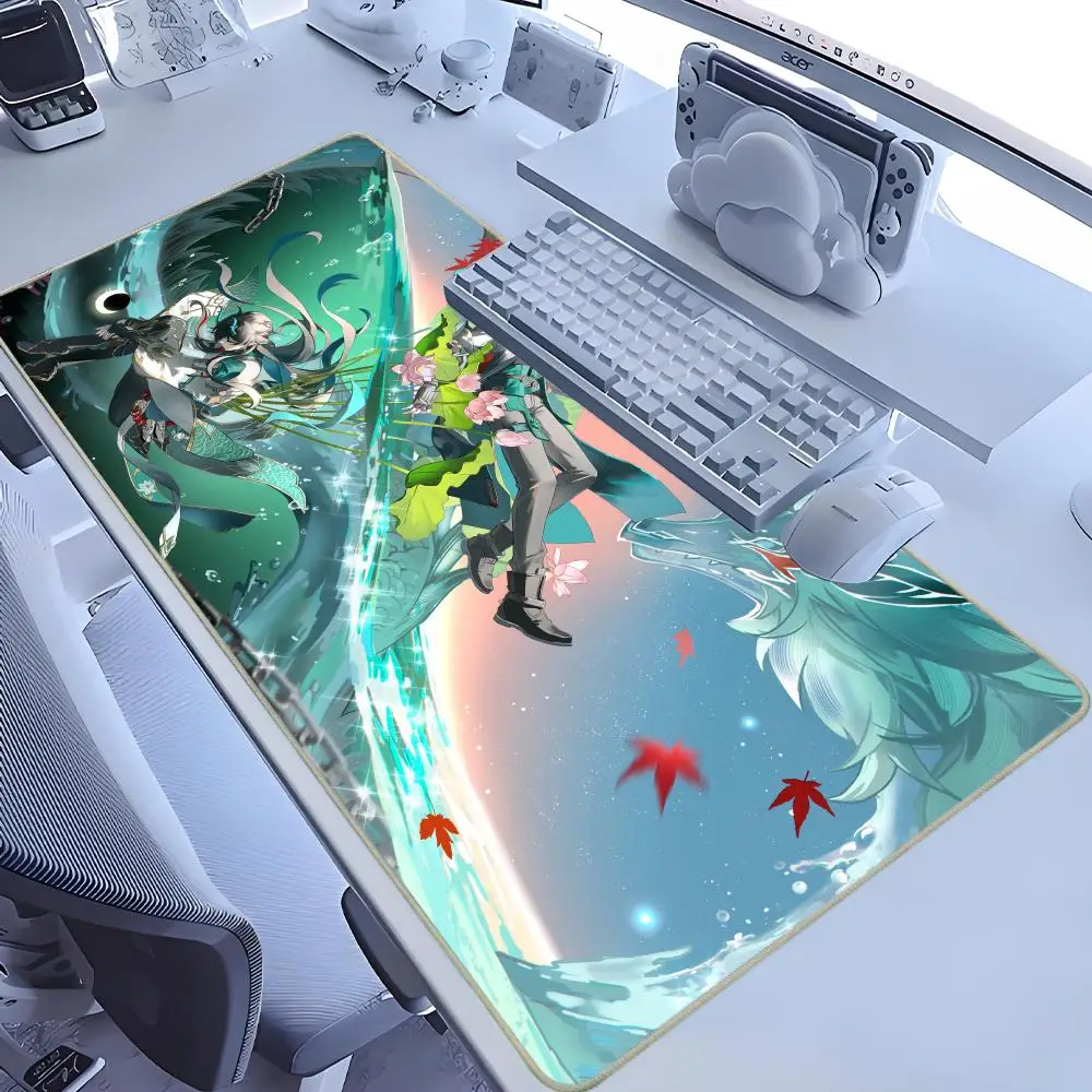

Honkai: Star Rail Dan Heng·Imbibitor Lunae Games с тонкими узорамиОфисный компьютерный стол Коврик Стол Клавиатура Большой коврик для мыши Декор для ноутбука