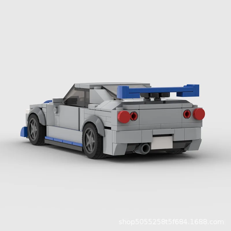 Skyline Gtr R34 Moc Snelheid Kampioenen Bouwstenen Sportracevoertuig Super Race F1 Technisch Baksteen Kerstcadeau