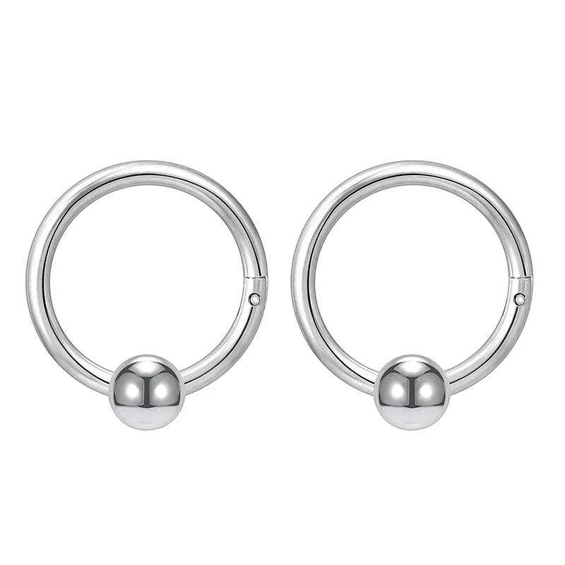 1PC Surgery steel solid titanium round head ring nose lip ring Lip ear diaphragm spiral cartilage perforated earring Stainless s