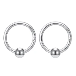 1PC Surgery steel solid titanium round head ring nose lip ring Lip ear diaphragm spiral cartilage perforated earring Stainless s