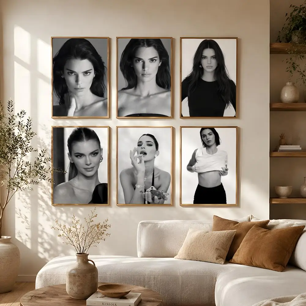 Actor Kendall Jenner Poster Self-Adhesive HD Mural Wall Decals, Living Room Bedroom Home Decor Gift