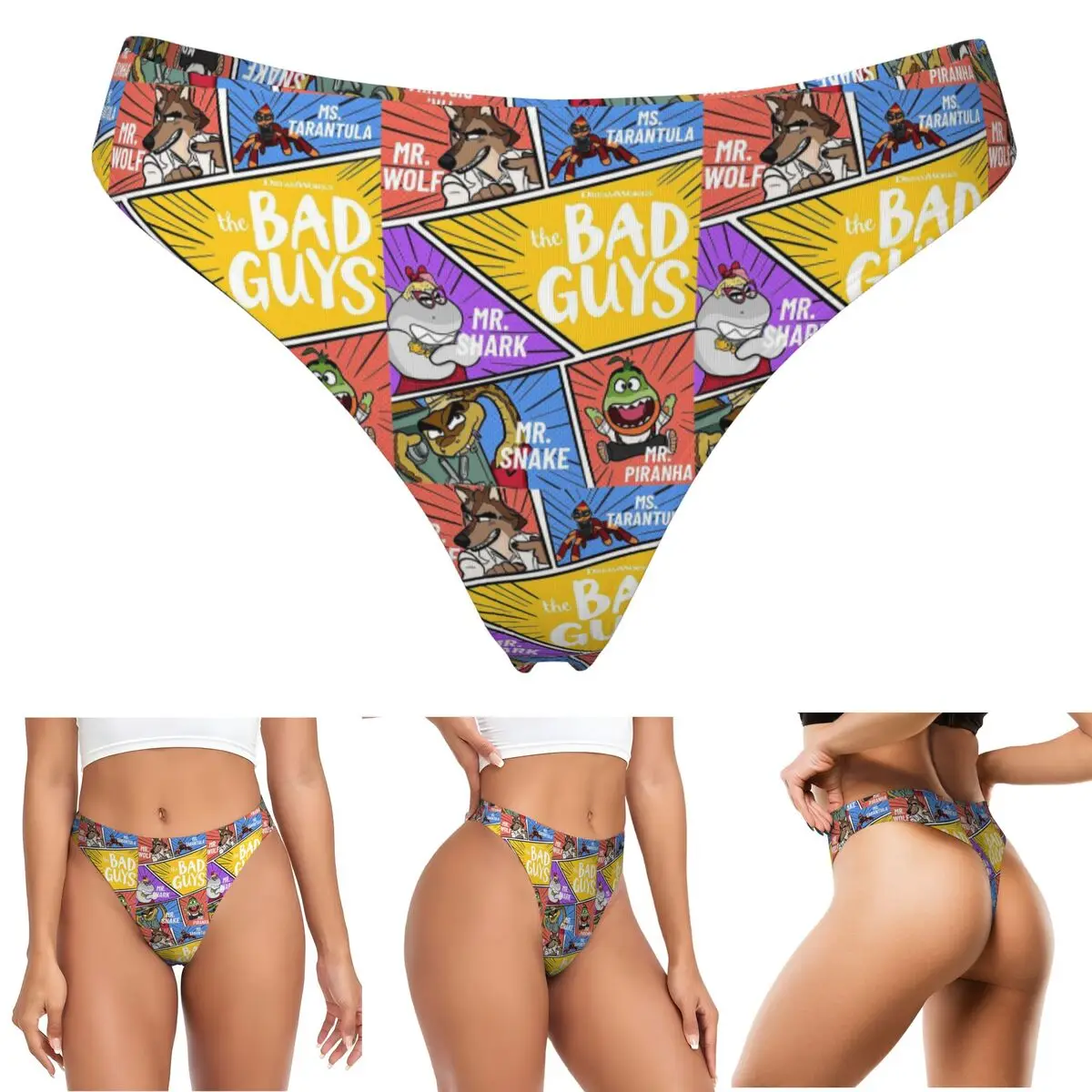 calcinhas-g-string-personalizadas-the-bad-guys-confortaveis-e-respiraveis-para-mulheres