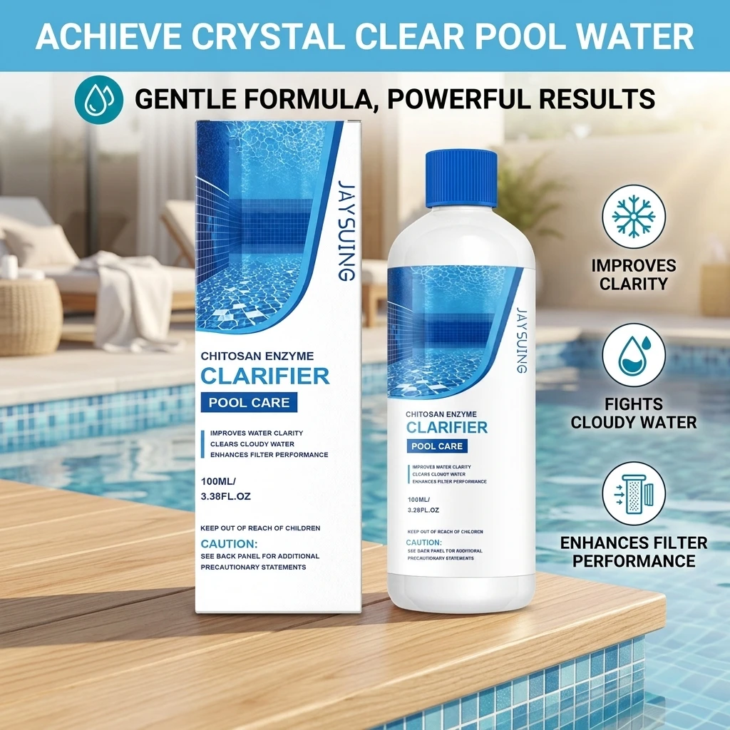 Pool Clarifying Agent Removing Turbidity Improving Pool Water Clarity & Quality Eliminate Odors Safe Fast Acting Water Clarifier
