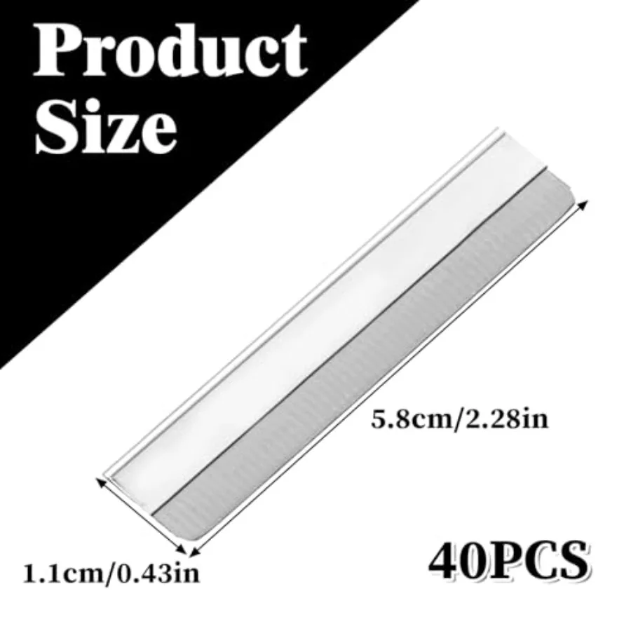 Straight Razor Blades, 40 Pcs Stainless Steel Brow Razor Single Edge Disposable Safety Eyebrow Trimmer Facial Hair Removers Sha