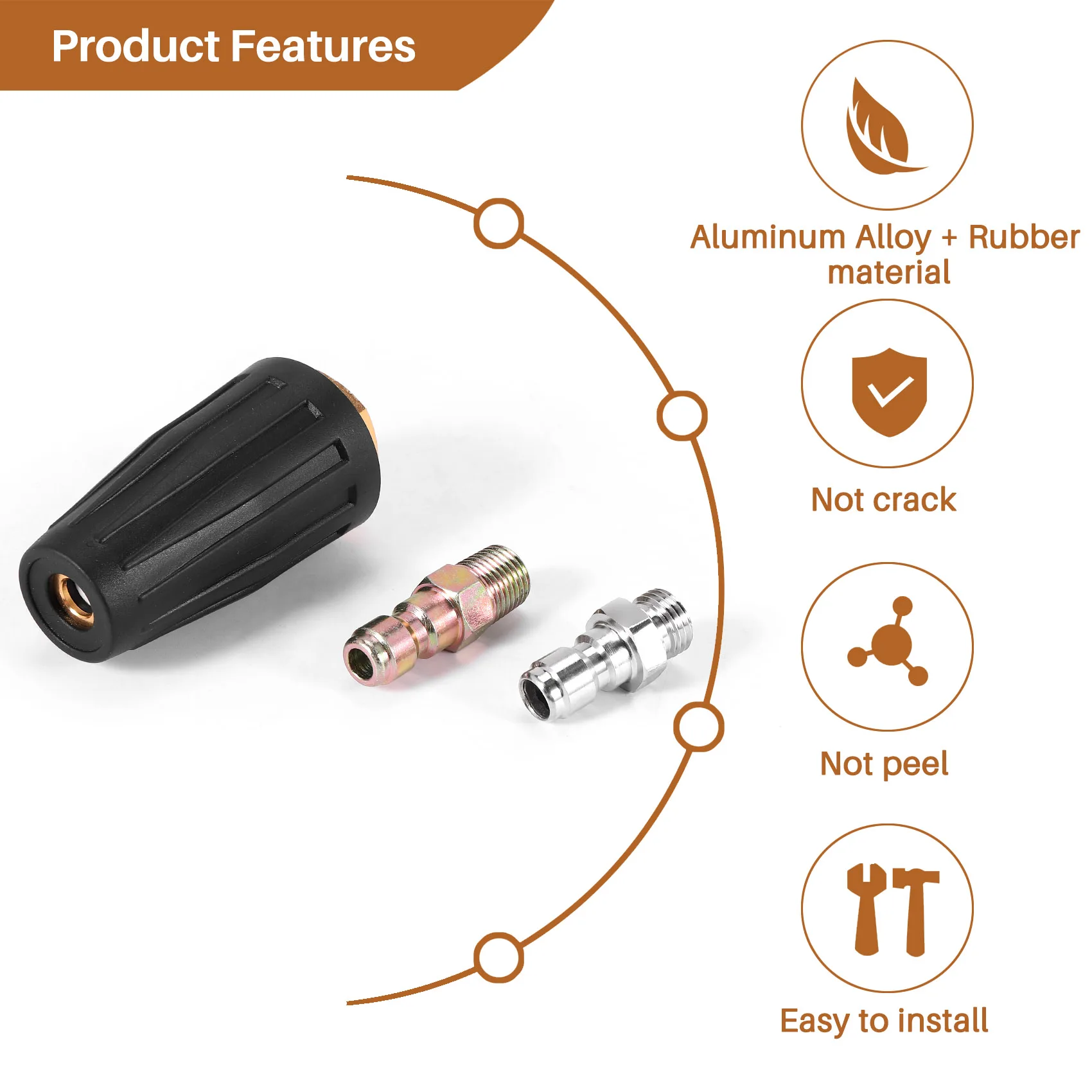 

ABHY-Насадка-турбо для мойки высокого давления, универсальная, для горячей и холодной воды, 3000 фунтов на кв. дюйм, сопло 3.0, 3.0 галлонов в минуту, с соединением 1/4 дюйма