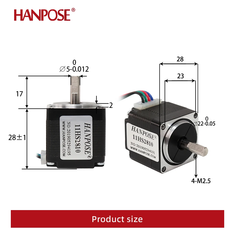 30PCS  11HS2810  Nema11 hybrid Stepper motor 28x28x28mm two phases 4 wires 1.8 degrees for new CNC router