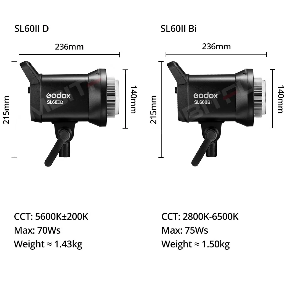 Godox SL60IID SL60II D SL60IIBi SL60II Bi COB LED Video Light 2.4G Wireless/Bluetooth Control Continuous Lighting for Photograph