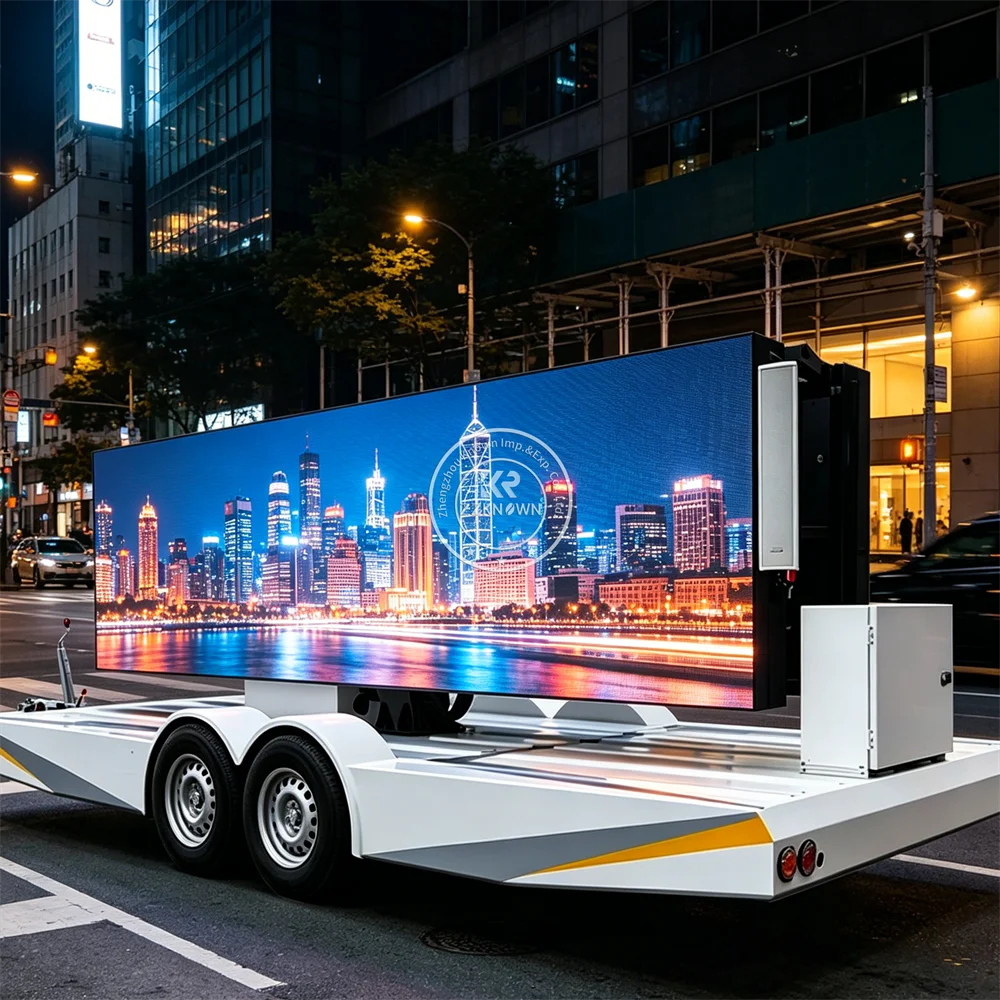 Mobile LED Display Advertising Trailer Outdoor Digital Billboard Screen Trailer For Commercial Roadside Promotion And Events Use