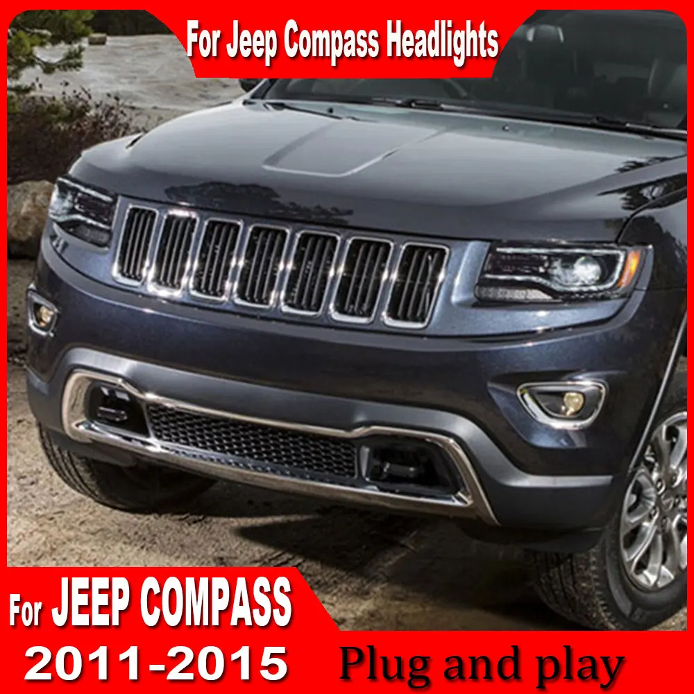 

Автомобильные фары, аксессуары для Jeep Compass, светодиодные фары 2011 2012 2013 2014 2015 2016, фары Drl, линзы проектора, автомобильные