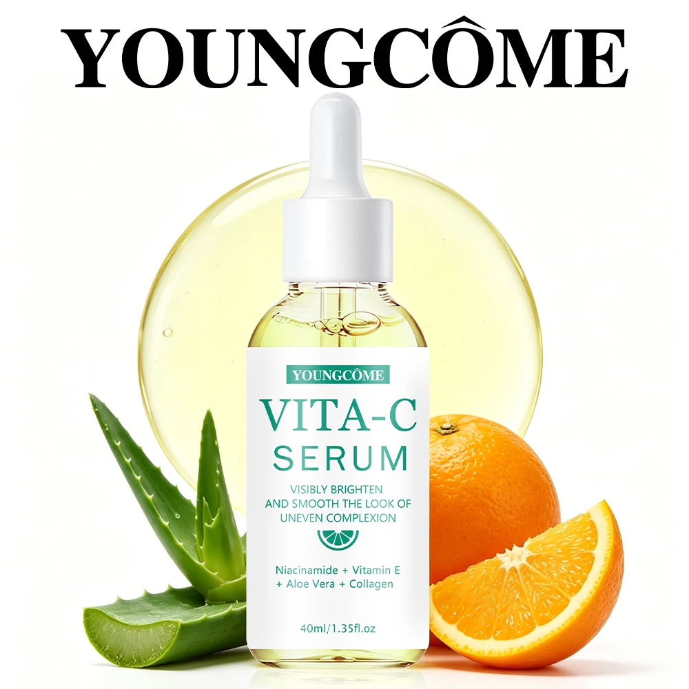 Face Serum YOUNGCOME Vita-C Serum With Niacinamide Vitamin E Aloe Vera Collagen For Daily Skin Care Lightweight Hydrating Facial