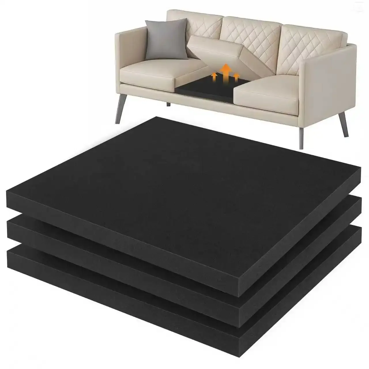 3Pcs 56 X56 cm Couch Cushion Support for Sagging Seat, Square Large Size Insert Sofa Cushion Support Board for Better Lift