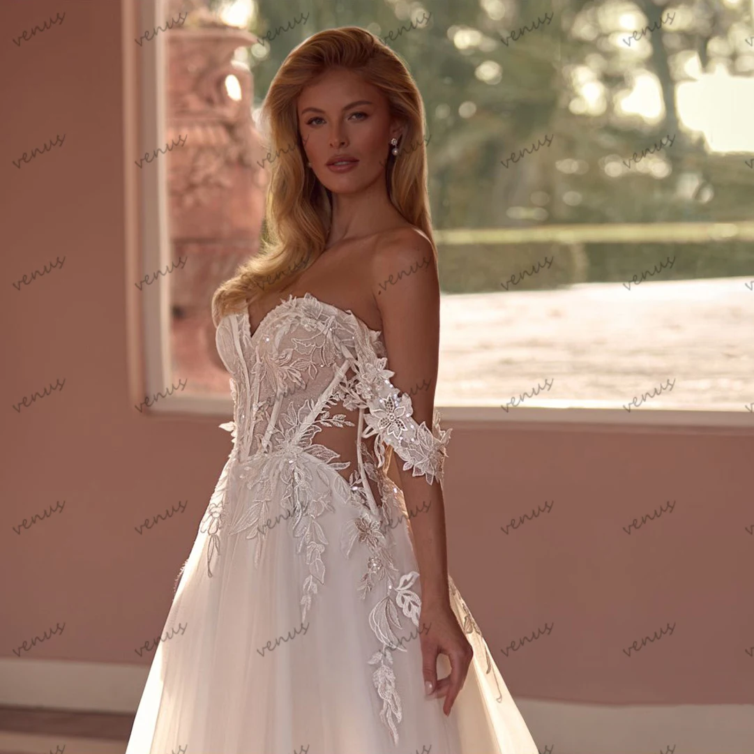 

Vintage Wedding Dresses A Line Tulle Tiered Bridal Gowns Lace Appliques Off The Shoulder Robes Vestidos De Novia Customized 2025