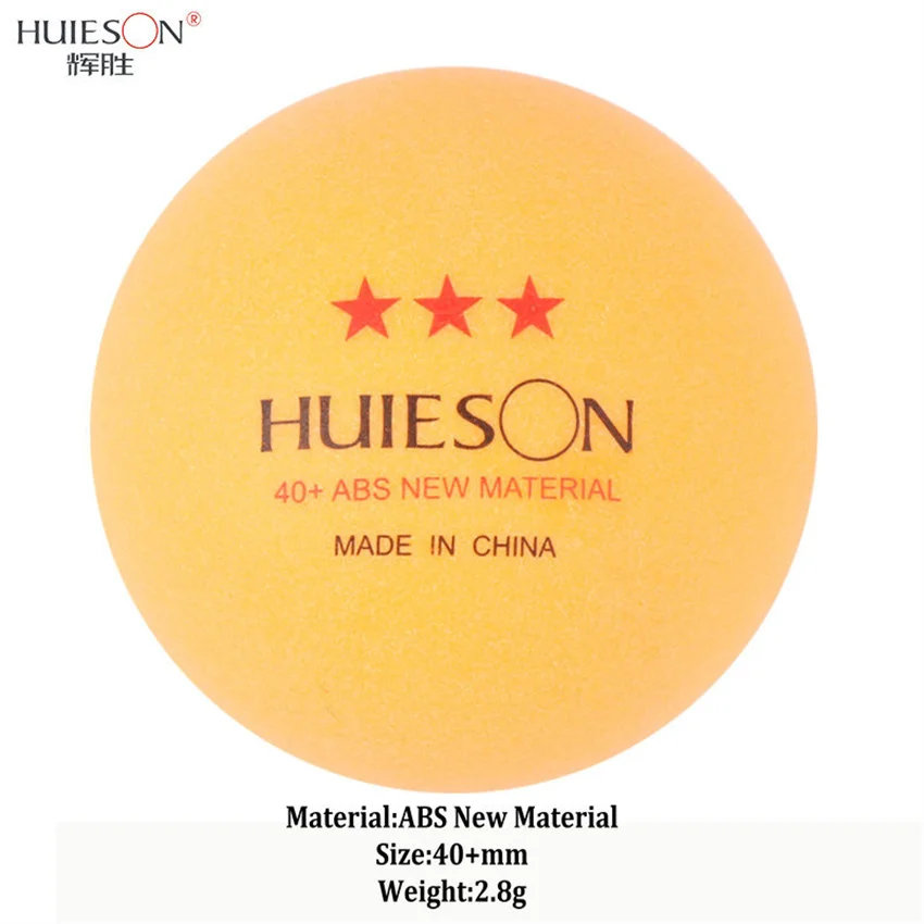 Huieson-pelotas de tenis de mesa, Material ABS, 3 estrellas, para partido y entrenamiento