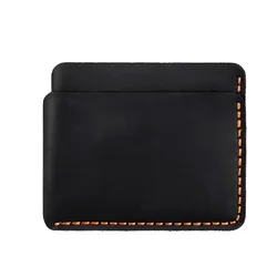 Handmade Slim Leather Credit Card Holder Real Cow Leather Wallet for Credit Cards Porte Carte for 6 to 8 cards