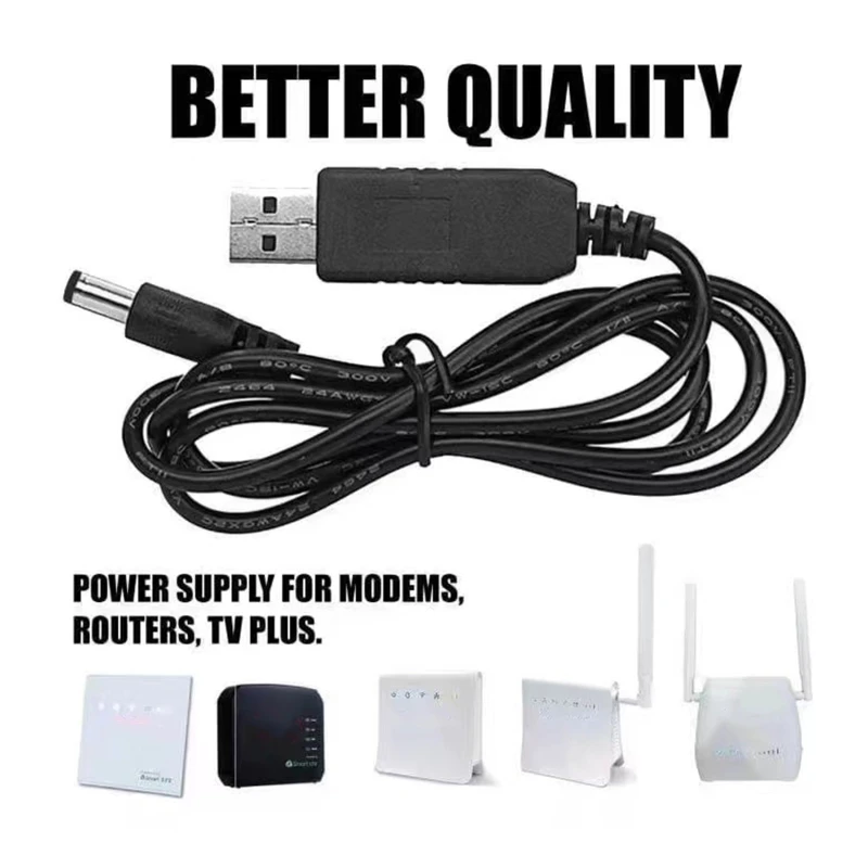 USB Power Line for DC 5V to for DC 9V / 12V Step UP Module Adapter USB Converter Cable 2.1x5.5mm Plug Accessories