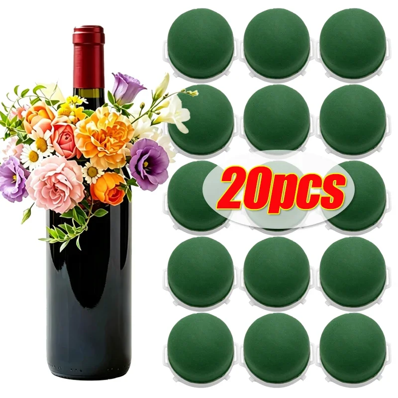 Round Floral Foam Ball With Base Green Flower Arrangement Holder DIY Wine Bottle Bouquets Home Wedding Party Decoration Supplies