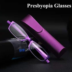 Ultralight Presbyopia Eyeglasses Vintage Square Frame Eyeglasses Anti-blue Light Reading Glasses Diopter +1.0 to +4.0 Eyewear