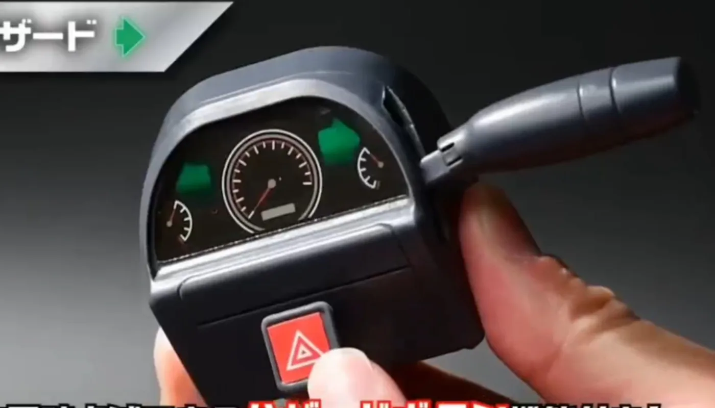Yell Capsule Toys Cute Winker Miniature Turn Signal Pushable Lever Lights Sounds Car Dashboard Desk Ornaments Figures