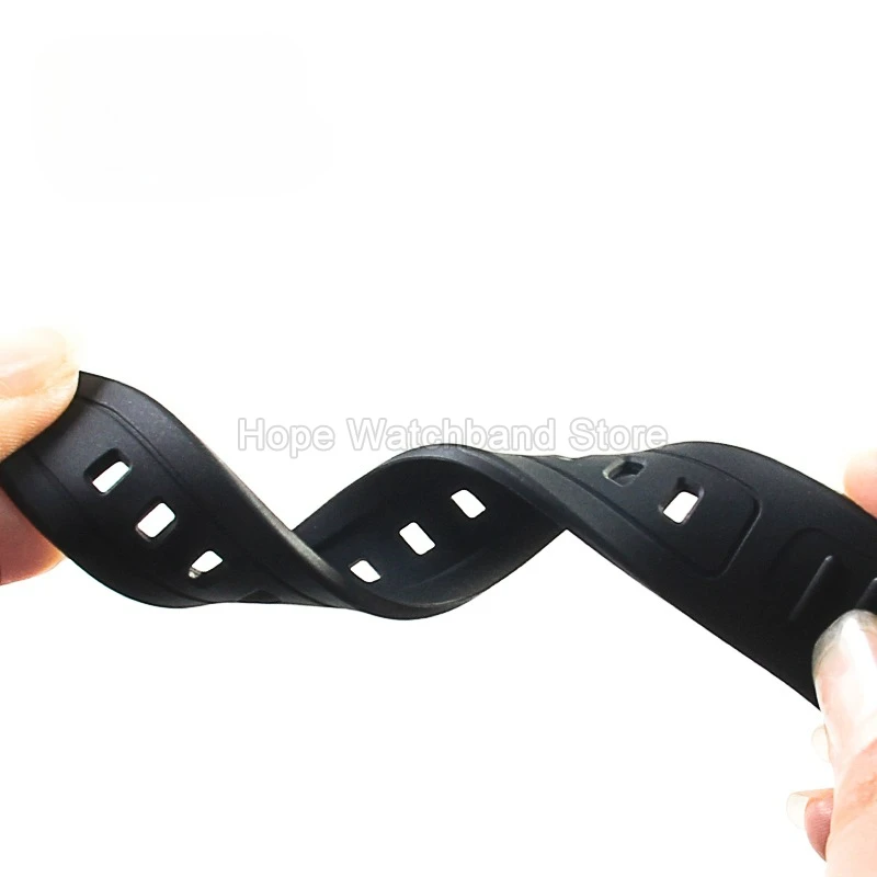 18 مللي متر نهاية محدبة تصميم الرياضة سلسلة مقاوم للماء Sweatproof الراتنج حزام ساعة اليد ل كاسيو F-105 F-91W W-217H W753 الأسود نمط الفرقة