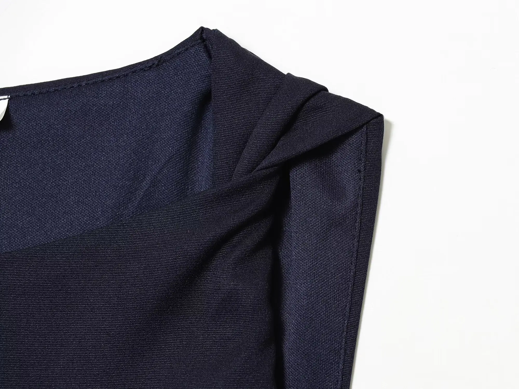 BSAY klinknagel decoratie Asymmetrische mini-jurk 2025, volledig nieuw Frankrijk chique vrouwelijke ritssluiting aan de achterkant Ronde hals mouwloos vestjurk mujer