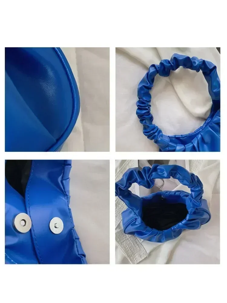 S-DN4 Bolsos de mano plisados a la moda para mujer, bolso de ocio con nube de PU para axila, bolsos de hombro tipo shopper, bolso de bola de masa para mujer