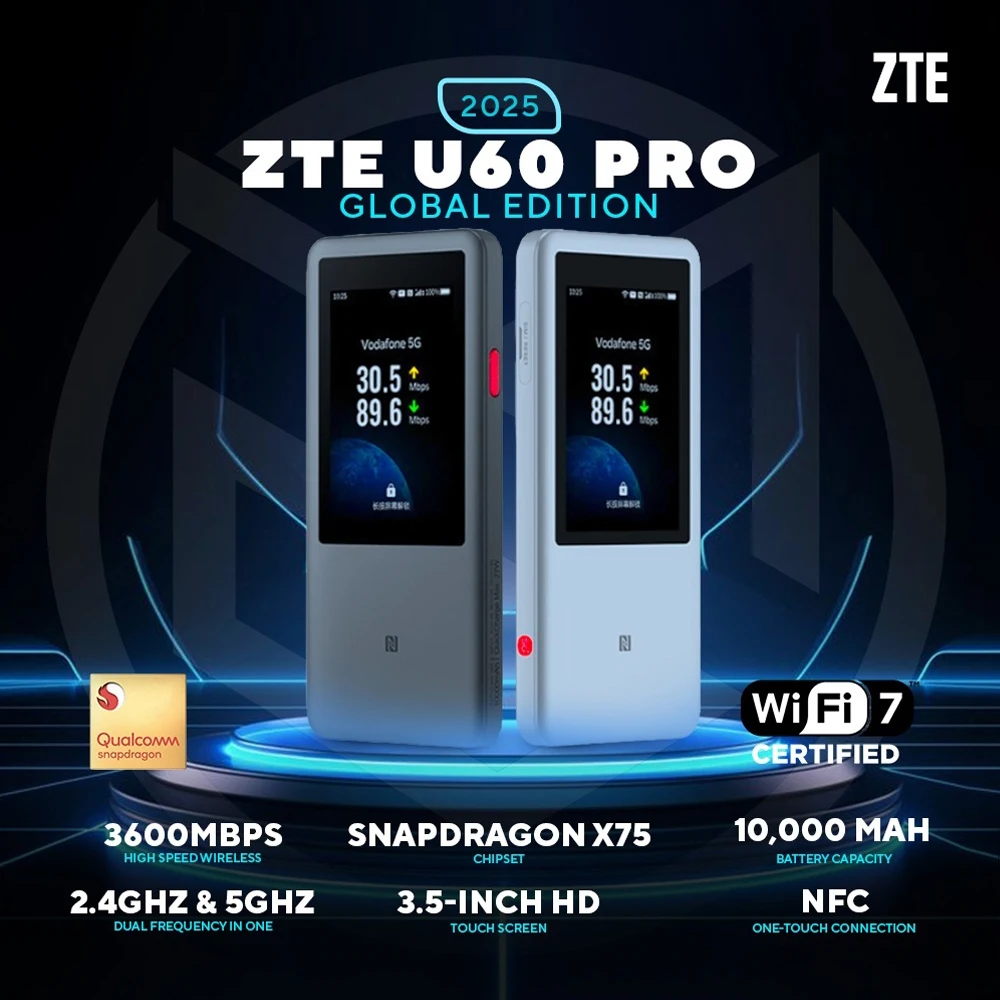 Global Version ZTE MU5250 U60 Pro BE3600 5G Pocket WiFi Router Full Frequency Bands Support SA And NSA