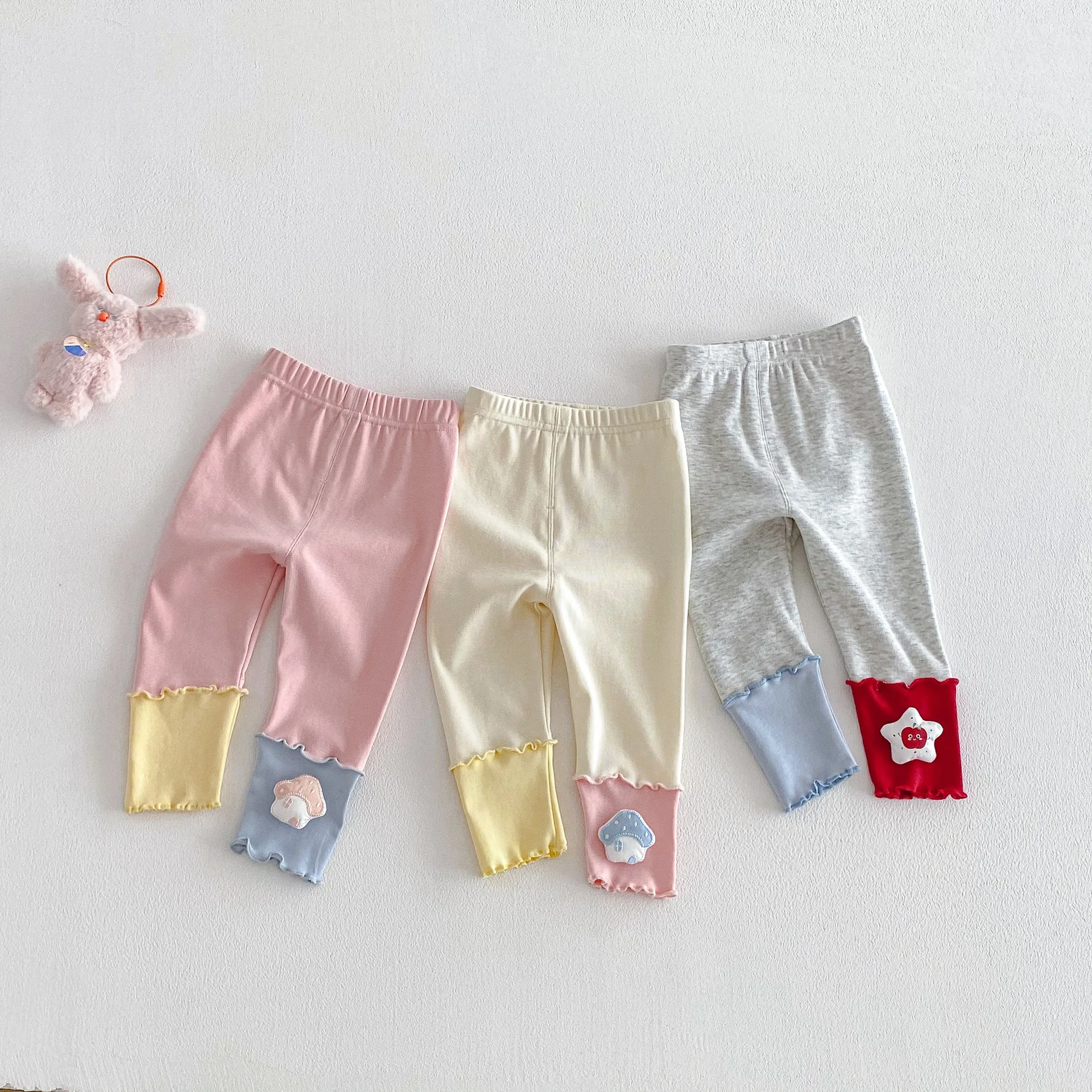 Girls' Korean Version Leggings 2026 New Spring Baby Trendy Doll Casual Pants, Children's Spring Patchwork Pants