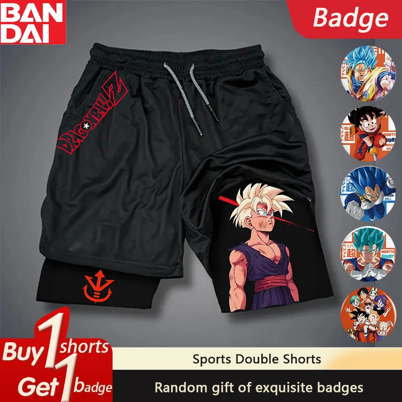 

Dragon Ball классические аниме периферийные двойные шорты мужские летние GOKU Frisa с принтом свободные спортивные дышащие брюки с пятью точками