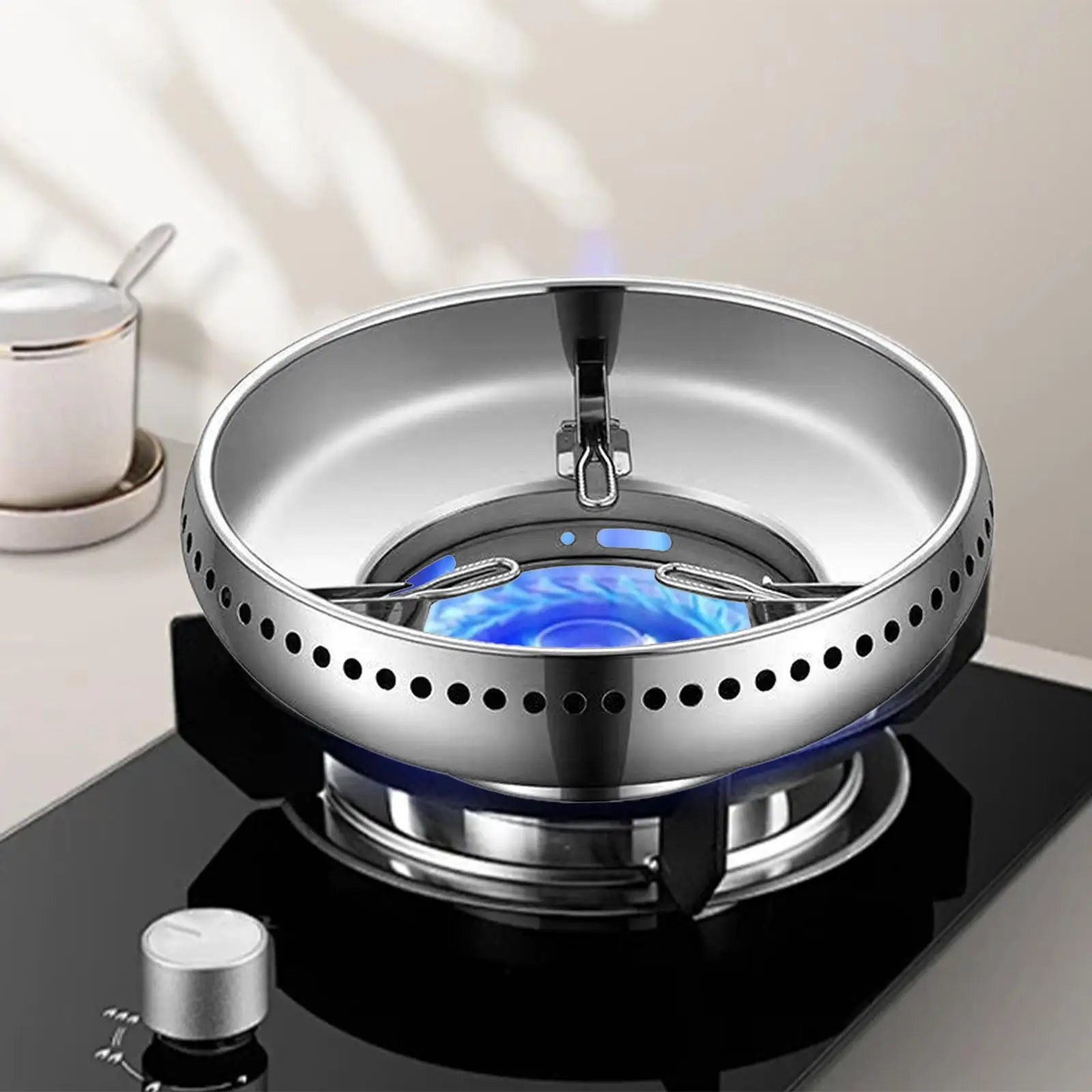 Gas Rings Rack Stainless Steel Kitchen Cooker Cover Universal Stovetop Fire Windproof Ring Gas Stove Accessories Pot Gas Rack