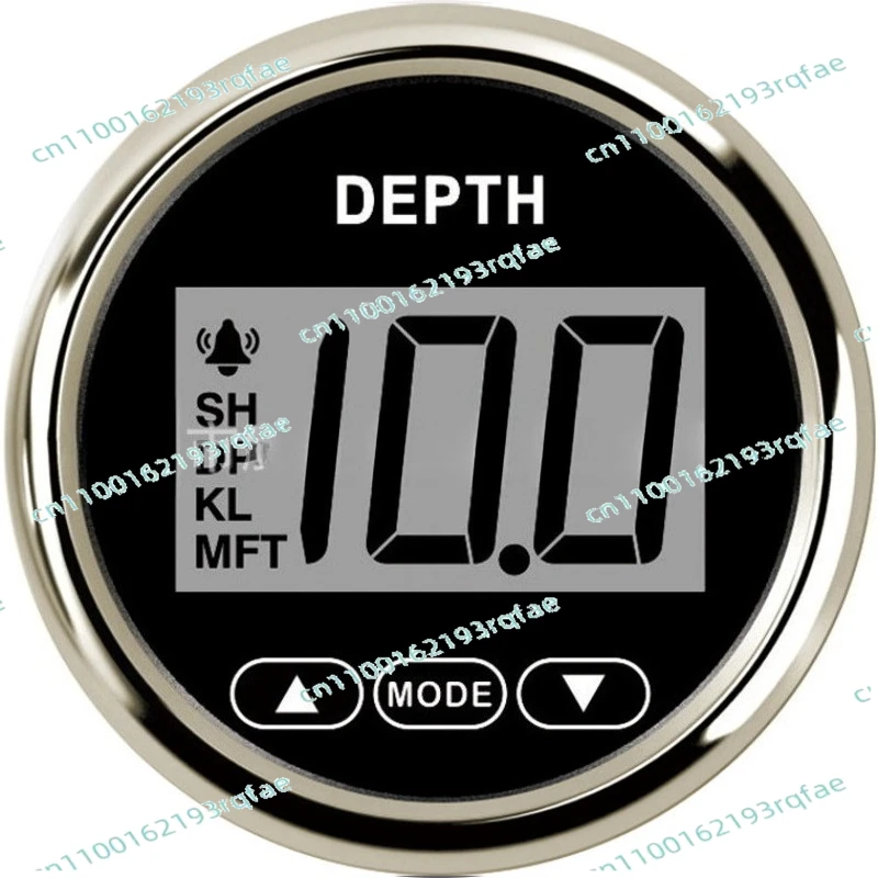 52 مللي متر/2in البحرية الرقمية عمق متر 100 متر/110yd مقاوم للماء مقياس العمق مع الخلفية البيضاء ل قارب يخت #1