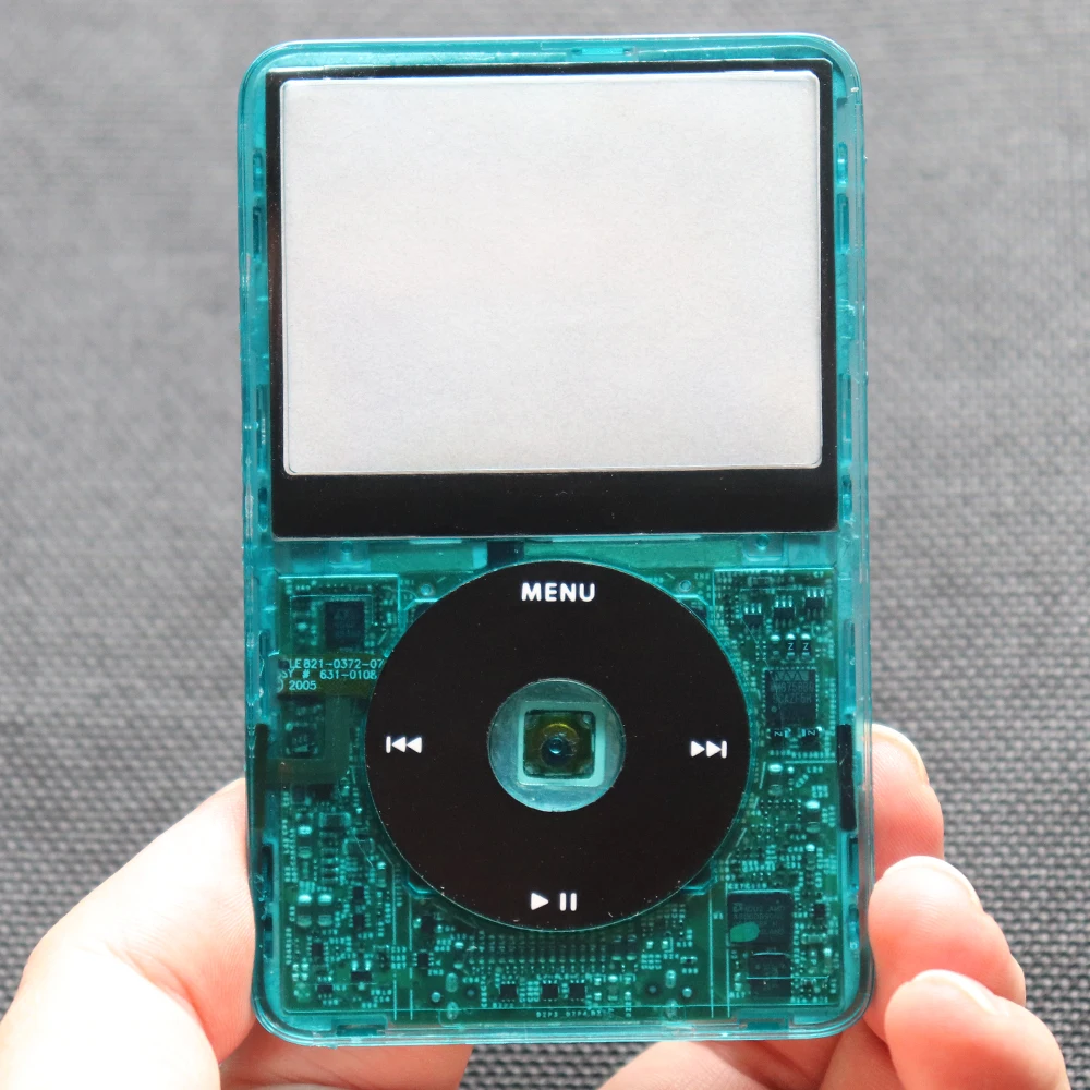 Transparente Frontplatte mit Mittelknopf für iPod Video 5. Generation 30GB 60GB 5.5. Generation 30GB 80GB Kunststoffgehäuse – Detail 11