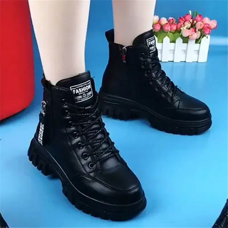 Winter Warm Women Shoes 2023 Fashion Black Casual Shoes Plus Velvet All-Match Sneakers Thick-Soled Cotton Fats Zapatillas Mujer