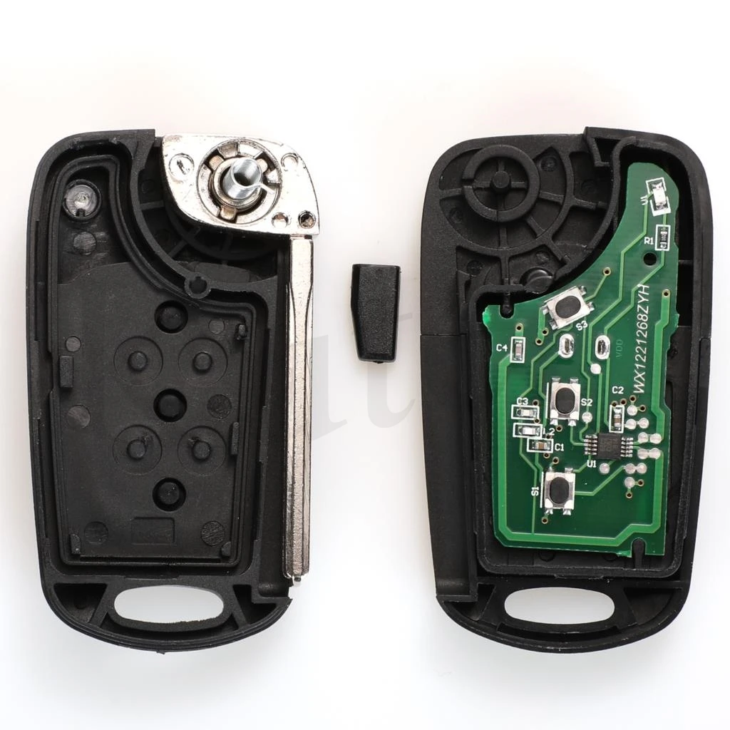 jingyuqin 3 Buttons Flip Folding 433Mhz ID46 Remote Auto Car Key for Kia Rio 3 Picanto Ceed Cerato Sportage K2 K3 K5