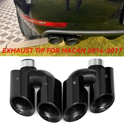 Ponta de escape do carro para Porsche Macan, silencioso do quadrilátero, bocal do sistema de exaustão, tubo de escape, 2.0t, 2014-2018, 2 PCes pelo lote