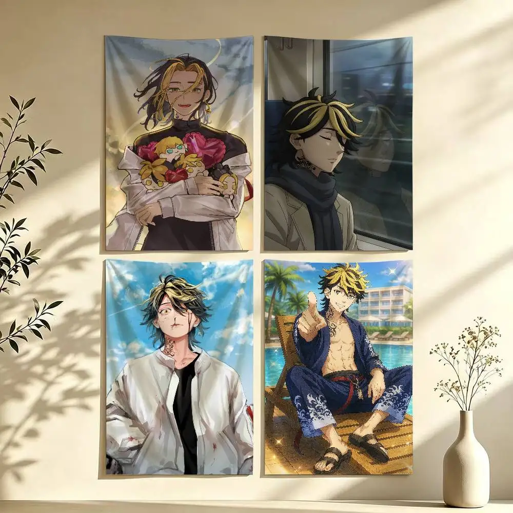 TokyoR-Revengers Kazutora Hanemiya Flag Digital Printing Banner for Garage Wall Out Door
