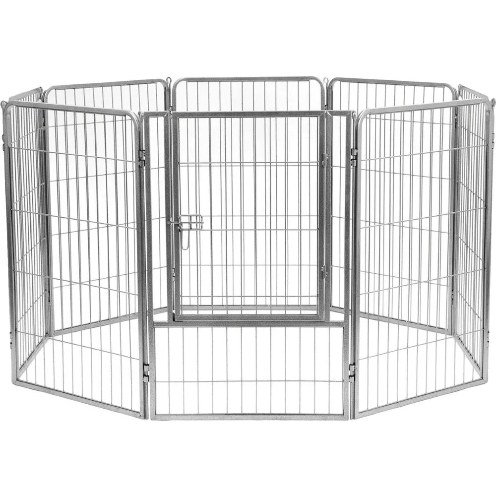 Pet Courtyard Kennel Silver Crackle Freight Free Dog Cages Fence Playpen Enclosure Cage Supplies Products