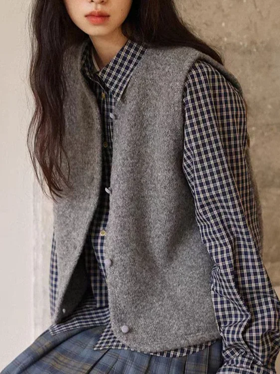 

Vests Waistcoats Thin Womens Black Winter Plush Fleece-Lined Full Lining Genderless Removable Washable Functional Homewear Softy