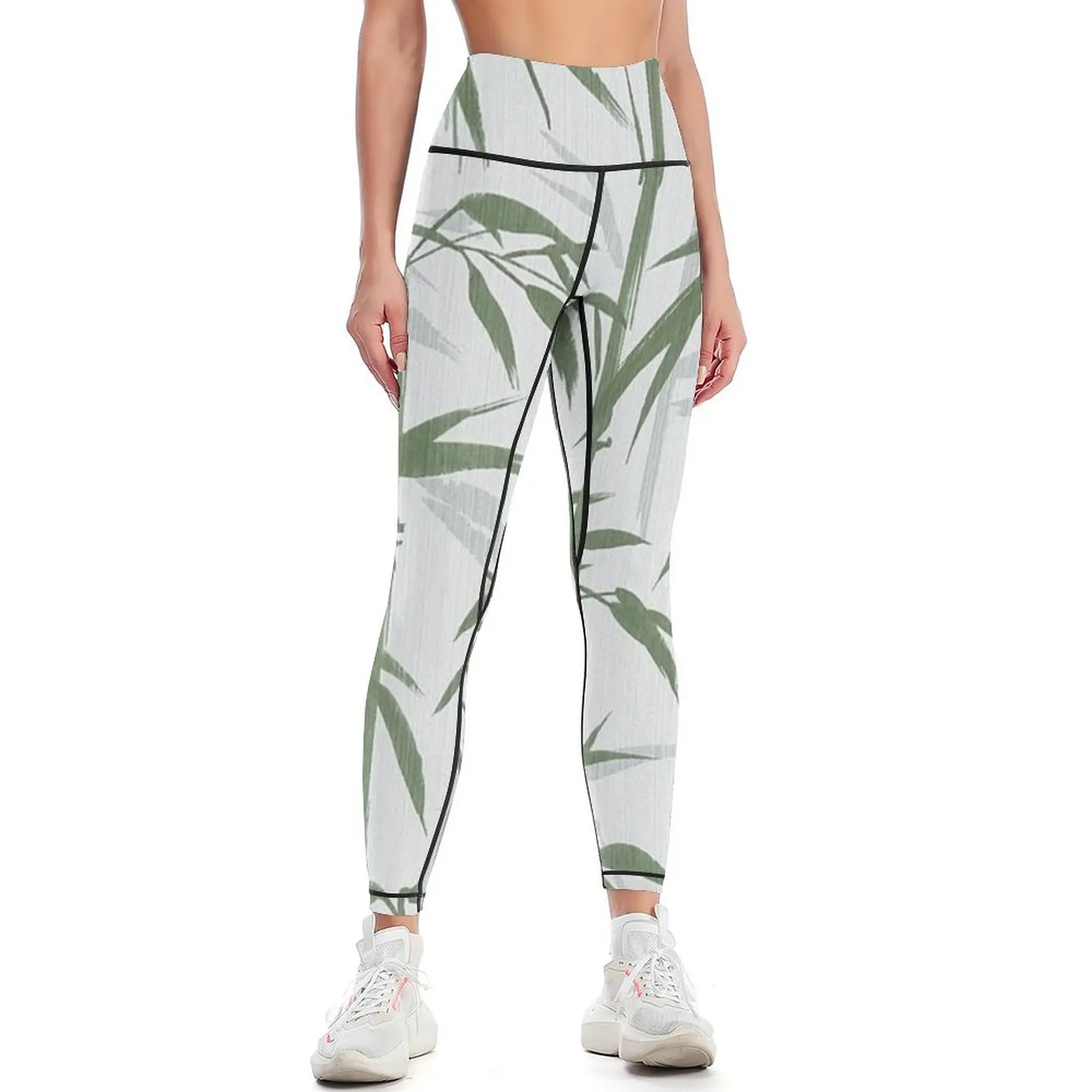 Bamboo Texture Pattern Leggings sports for push up sports woman gym Jogger pants sport set Womens Leggings