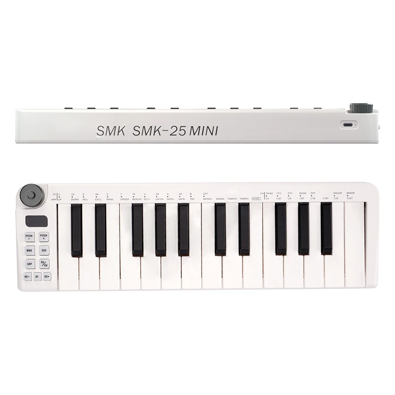 25 Key MIDI Keyboard Portable Smart Music Controller Multifunctional Bluetooth Musical Keyboard Rechargeable Type-c Keyboards