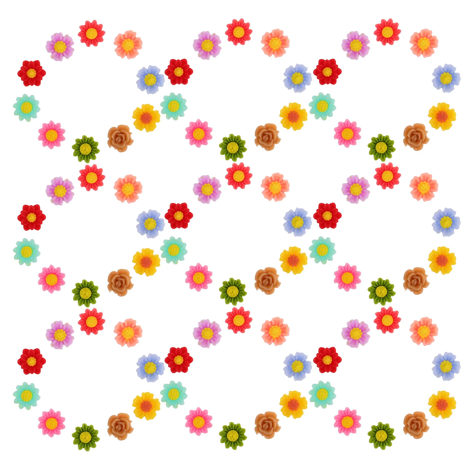 

300 шт. миниатюрных цветов из смолы 6 мм с плоским основанием для декора ногтей, чехлов для телефонов, скрапбукинга, поделок своими руками, украшений из смолы