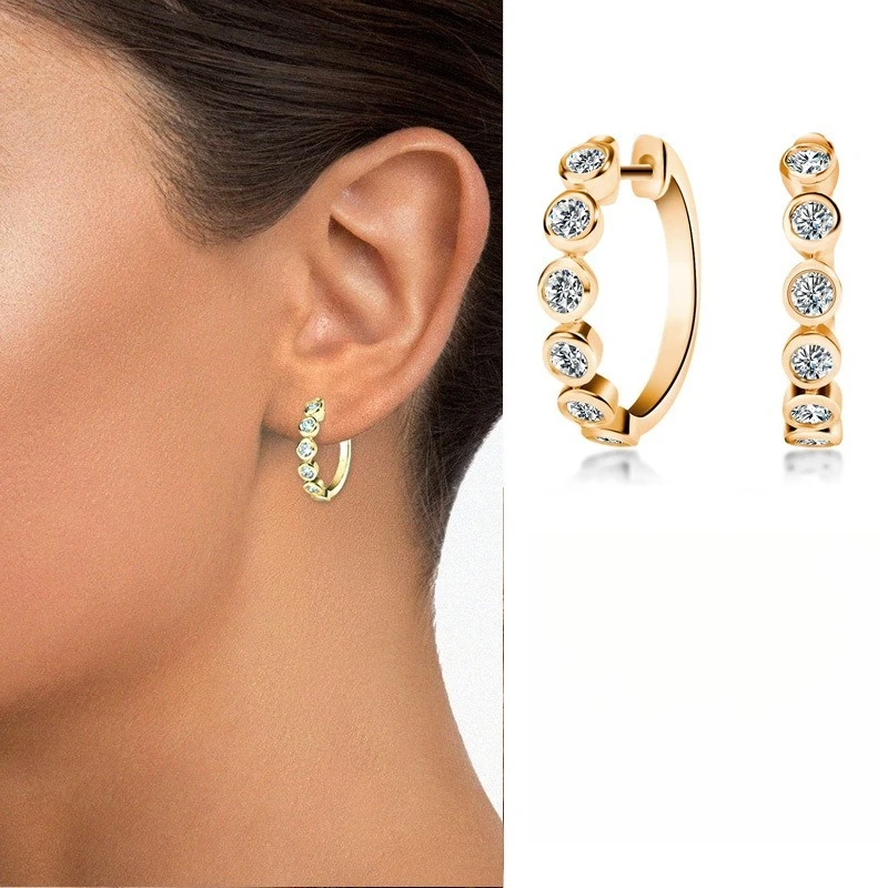 

Elegant S925 Silver 18K Gold Plated Moissanite Earrings for Women – Exquisite Jewelry