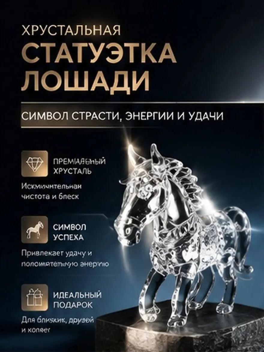 Crystal Standing Horse Sculpture Clear Crystal Horse Statue for Home Office Decoration Symbol of Passion Vitality Good Luck