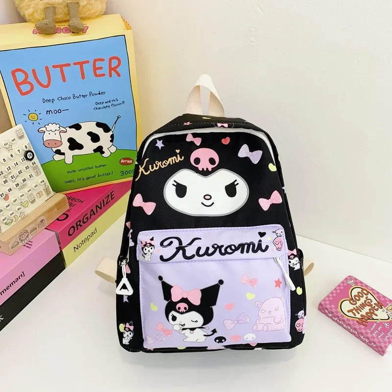 Sanrio hello kitty bonito casual estudante saco de escola kulomi dos desenhos animados doce simples leve mochila grande capacidade