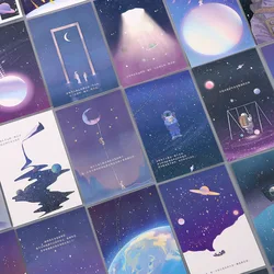 30pcs/set Astronaut Cosmic Starry Sky Noctilucent Postcards High Quality HD Earth Moon Galaxy Exquisite Creativity Greeting Card