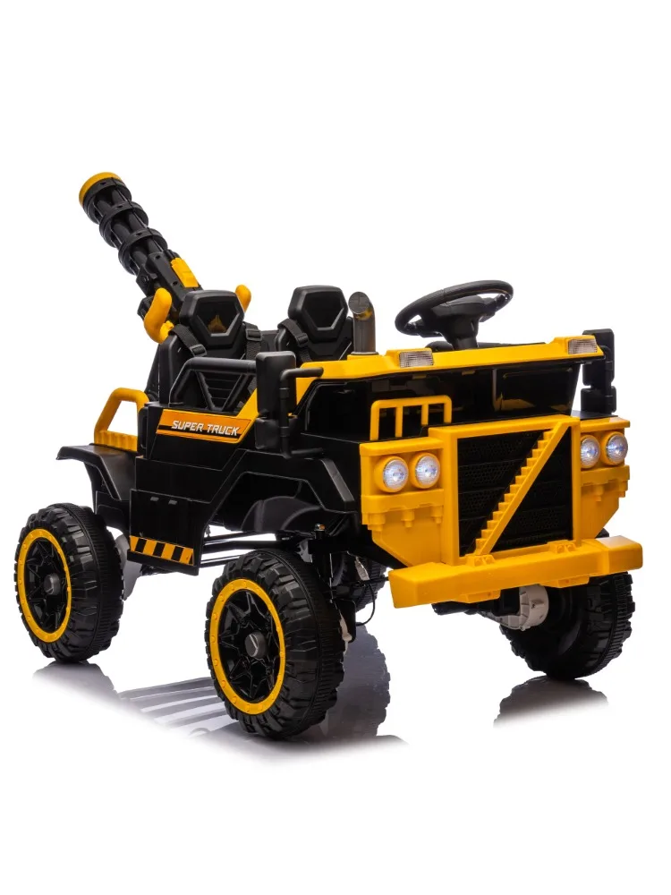 四輪駆動の子供用電動乗用車、広々とした3人乗り、強力な親御さん用リモコン、LEDライト、3段階速度調整可能、3歳以上対象