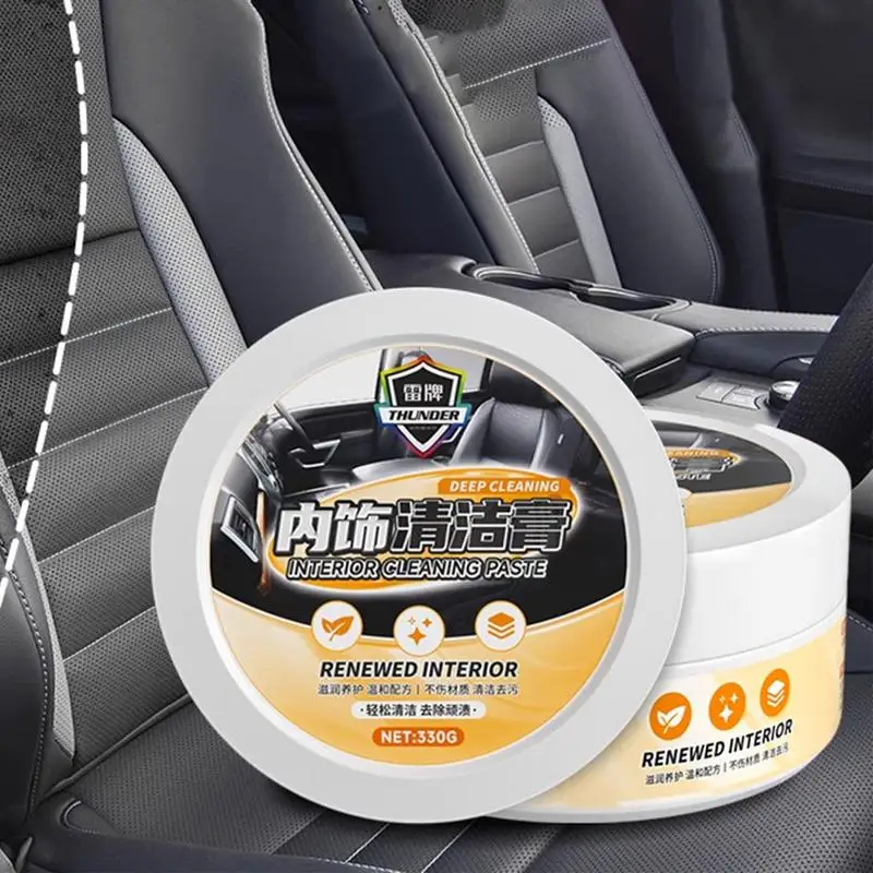 

Vehicle Interior Stain Remover 330g Car Leather Care Paste Powerful Auto Leather Refurbishing Cream Car Cleaning Accessories