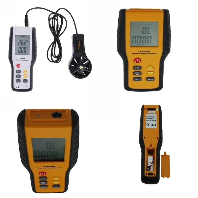 ODM CFM/CMM Wind Speed Meter Industrial Measuring Instrument Anemometer Temperature Sensor