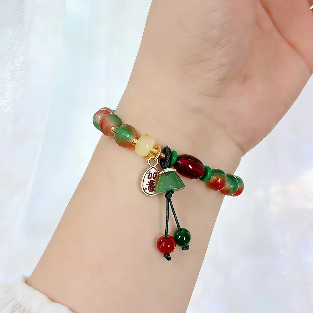 New Chinese Style Colorful Beaded Bracelet For Women Vintage Natural Stone Ethnic Handmade Chain Hand Rope Bracelet Jewelry Gift image 5