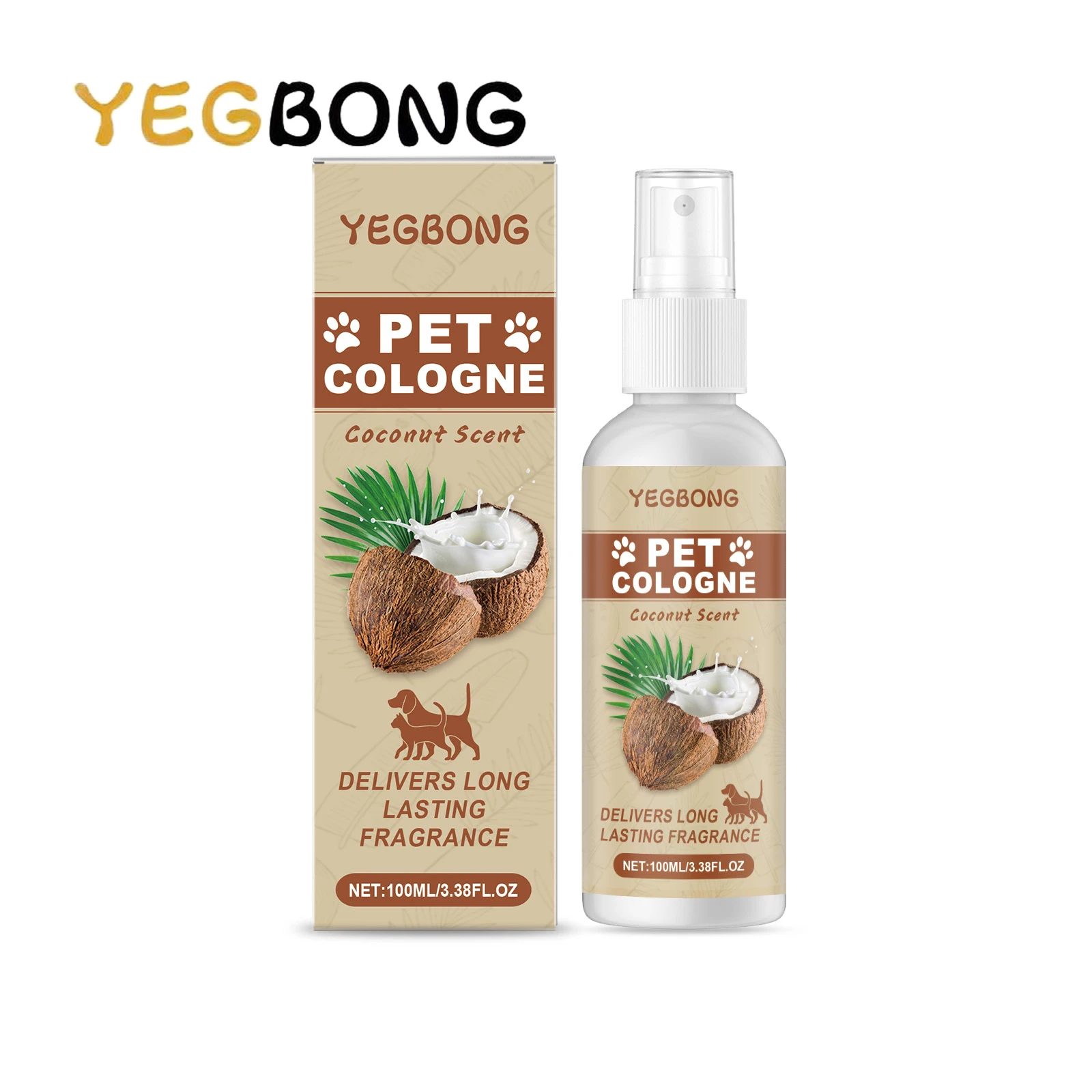 YEGBONG 100ml parfum de noix de coco éliminateur d'odeur pour animaux de compagnie Spray formule naturelle neutraliser les odeurs d'urine rafraîchir l'air intérieur pour chiens chats